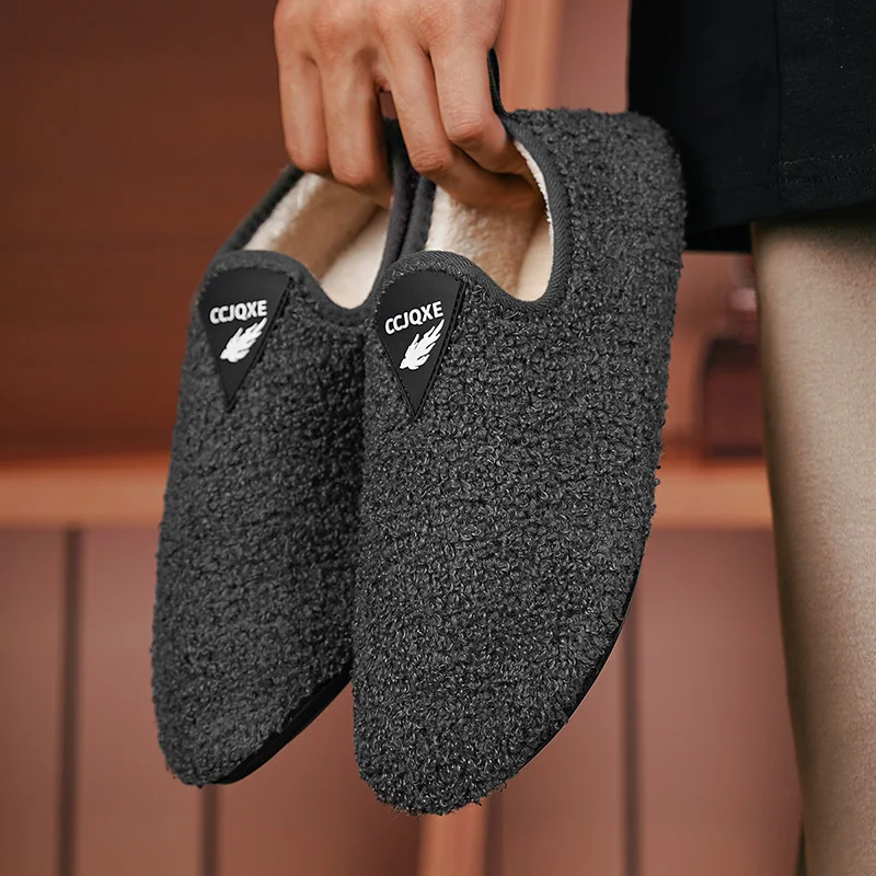 New Mens Winter Slippers Comfortable Plush Shoe High Quality Women Disigner Cotton Slipper Non Slip Light Weight Indoor Footwear