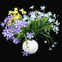 artificial ochid plastic grass and silk flowers home living room office floral decoration mothers day birthday event bouquet