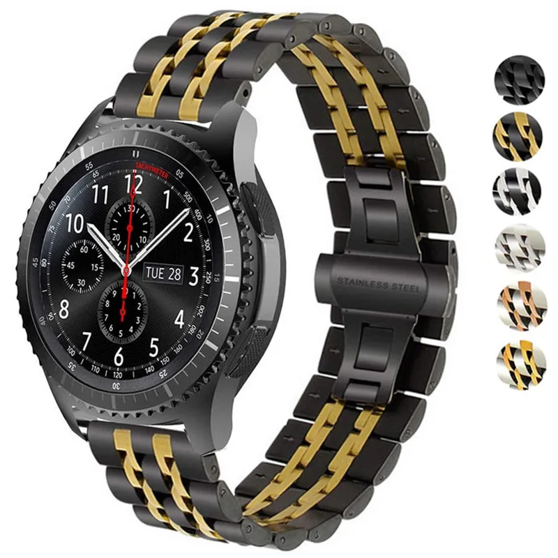 

Stainless Steel Wrist Watchband For Ticwatch GTH E3 2 E C2 Waterproof Metal Butterfly Buckle Strap For Pebble 2 LG Watch SPORT
