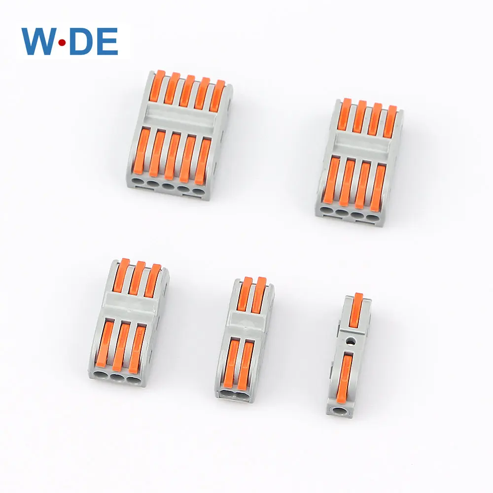 

Mini Fast Cable Connector Terminal Block 222 Universal Compact Push In Spring Splicing Plastic Wire Conductor 10PCS