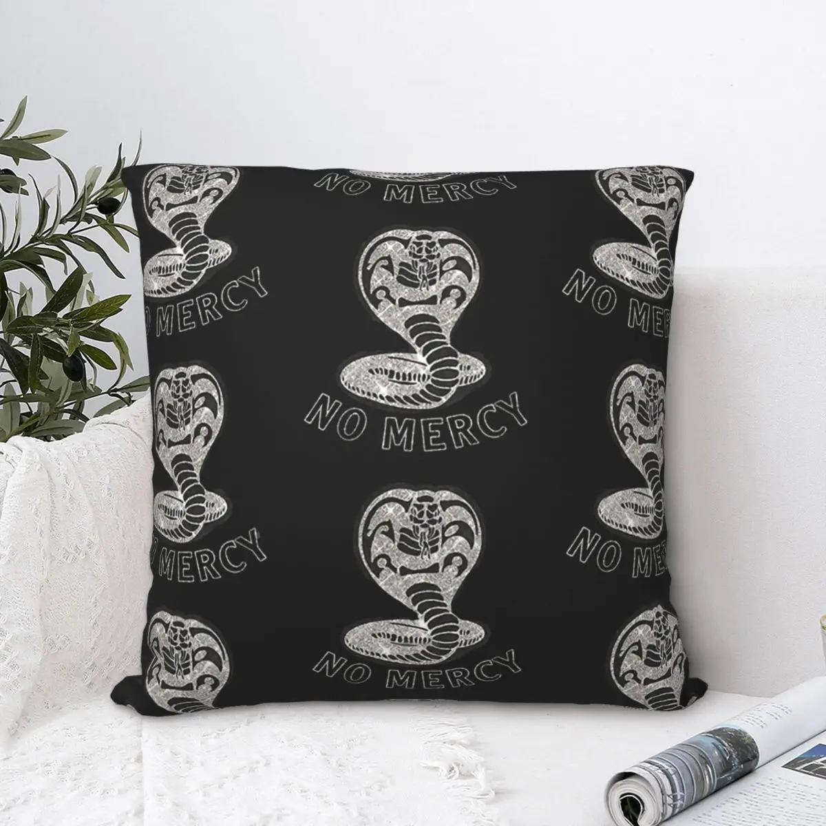 

Vintage No Mercy Throw Pillow Case Cobra Kai Amanda TV Cushion For Home Sofa Chair Decorative Hug Pillowcase