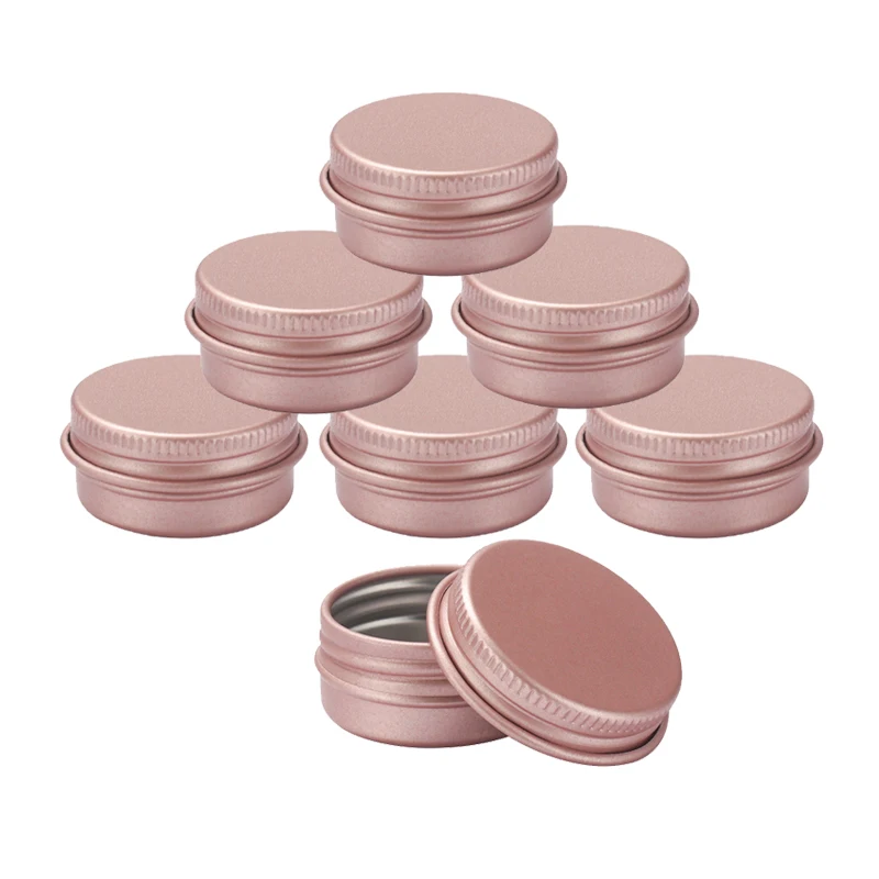 

200Pcs 10g 10ml 35x18mm Rose Gold Empty Aluminum Jar Tins Cans Screw Top Candle Spice Boxes With Screw Lid Containers