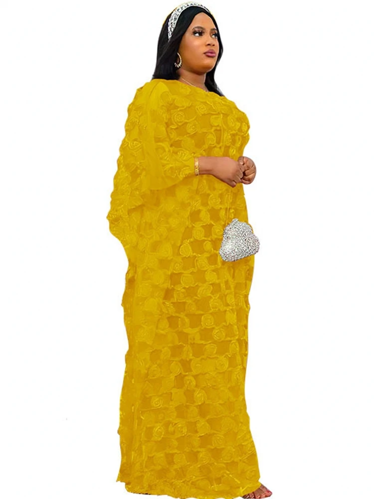 

Африканские платья для женщин, новинка 2022, стильные вечерние платья с круглым вырезом, свободные Весенние мусульманские модные длинные пла...