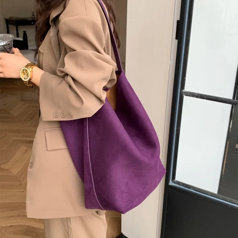 Большая Сумка-тоут из фланелевой ткани для женщин новинка 2024 сумка покупок