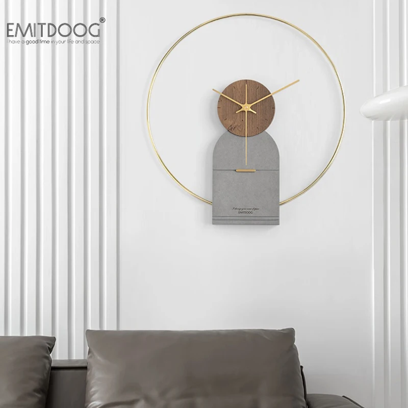 Nordic Luxury Wall Clock Modern Design Metal Creative Wood Clcoks Home Decor gold silent 3d watch Living Room Decoration | Дом и сад