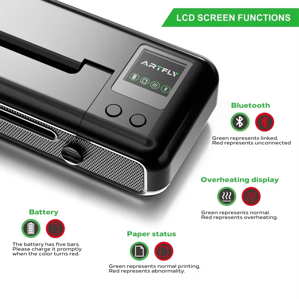 Фото Беспроводной принтер для тату-трафаретов JCONLY Artfly с аккумулятором 2500 мАч, термопринтер для трафаретов, Bluetooth-машина для передачи изображений для студий №4