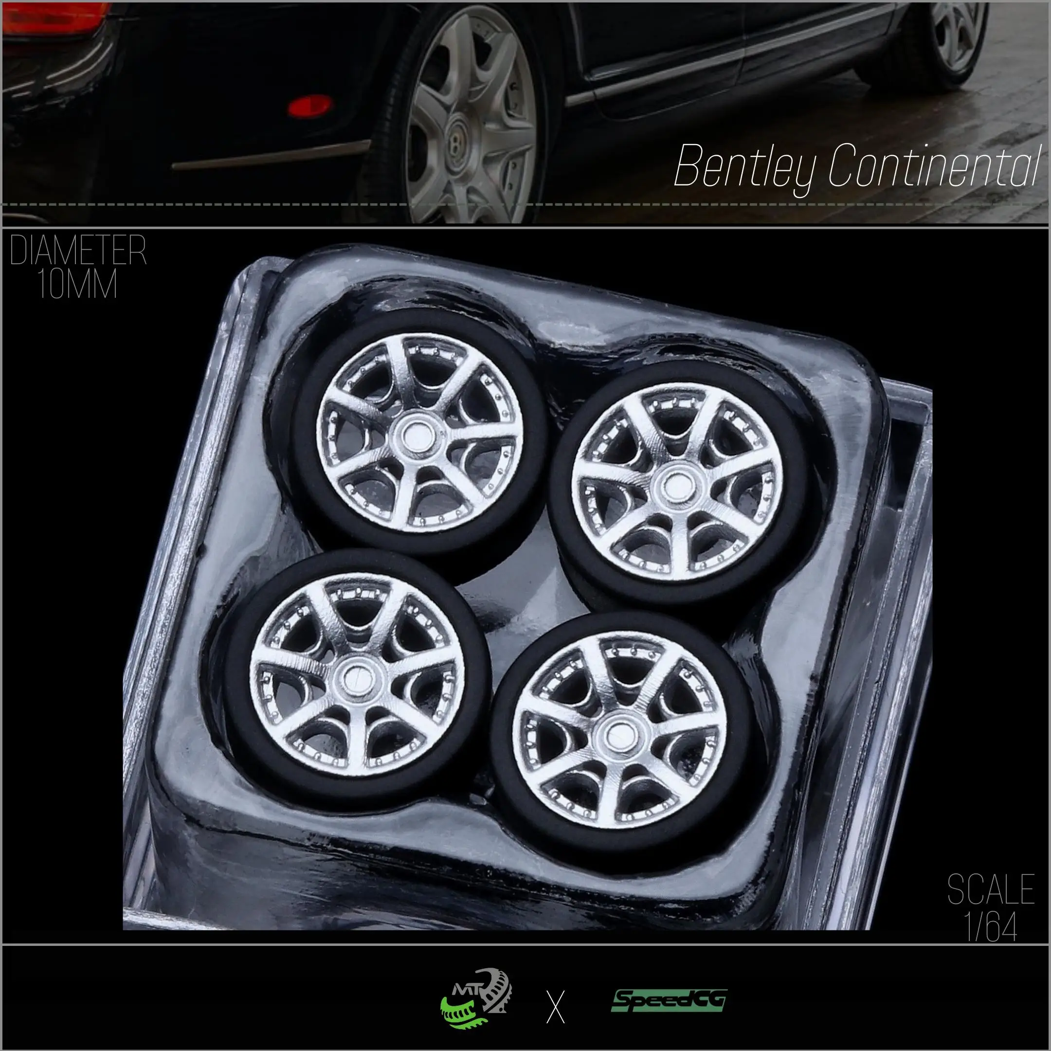 Модель автомобиля SpeedCG 1/64 колеса для континентального монтажа детали диаметром 10