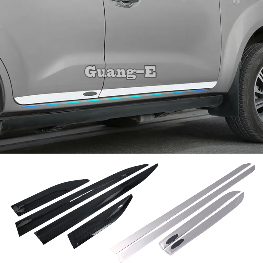 

For Nissan Terra 2018 2019 2020 2021 2022 Car Cover Steel/ABS Side Door Body Trim Frame Stick Strip Streamer Molding Lamp 4PCS