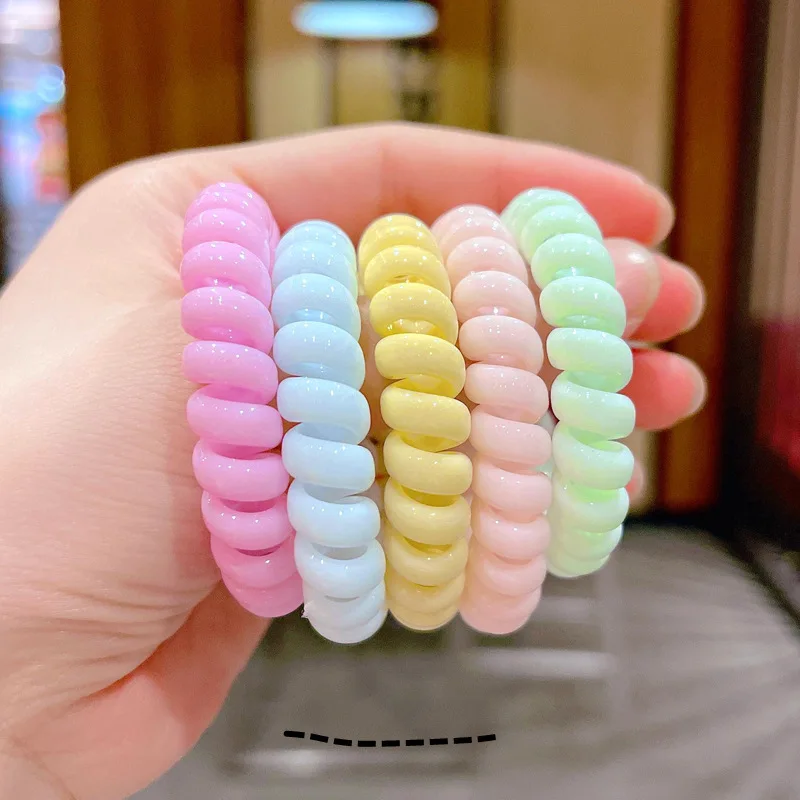 

Korean New Cute Jelly Color Ring Small Fresh Ties Her Hair Rope Does Not Hurt Hair Candy Color Hair Rope Girl Hair Accessoires