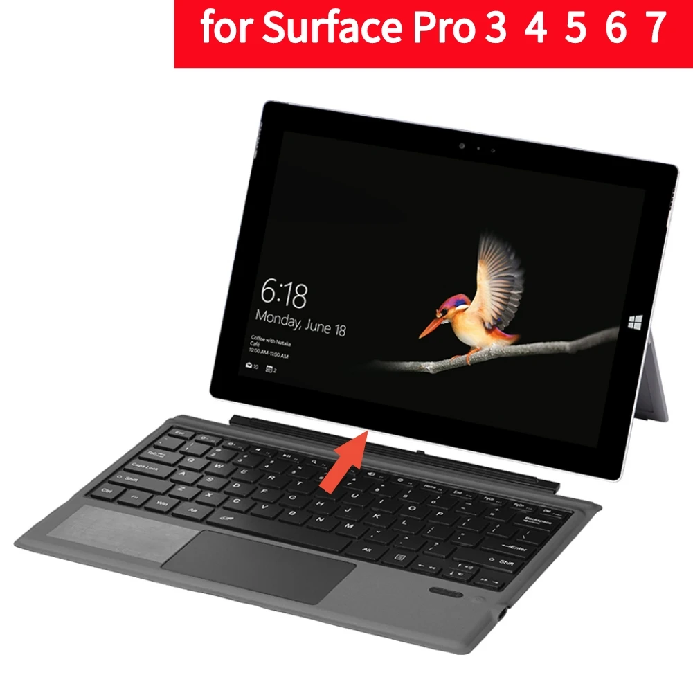 

For Microsoft Surface Pro 3 4 5 6 7 Wireless Bluetooth-compatible 3.0 Tablet Keyboard Ultra-Slim4.0mm Tablet PC Laptop Keyboard