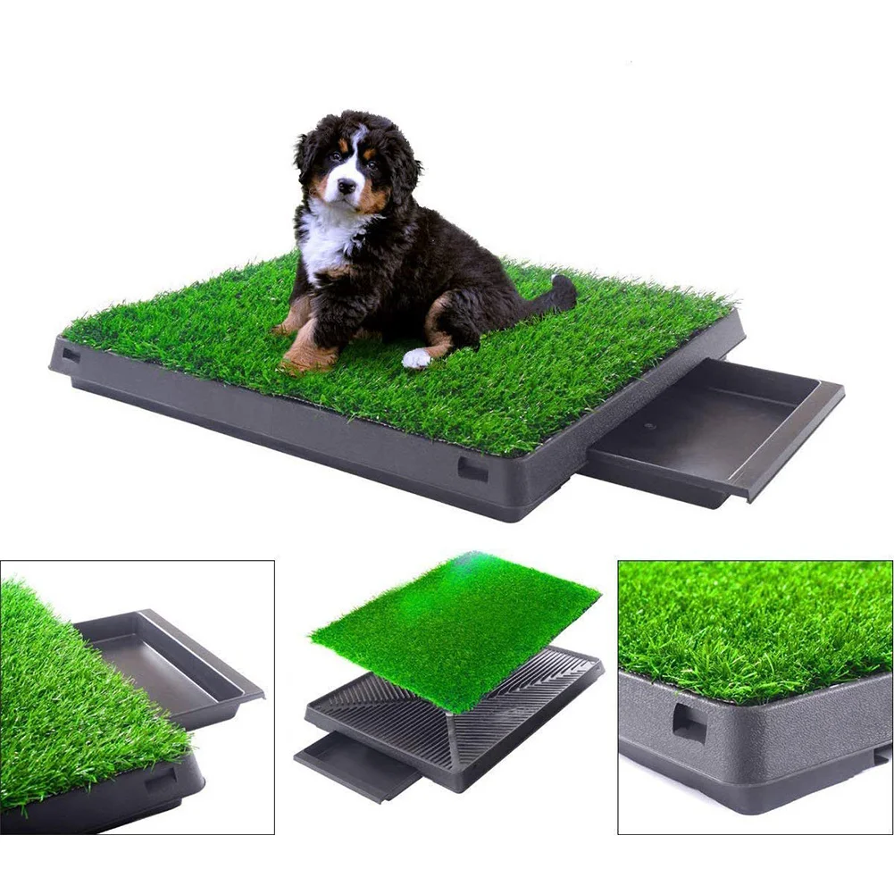 

Pet Potty Training Pee Pad Mat Tray Grass House Toilet Pad Grass Pet Loo Tray Portable Dogs Cats Potty Litter Box Dog Toilet