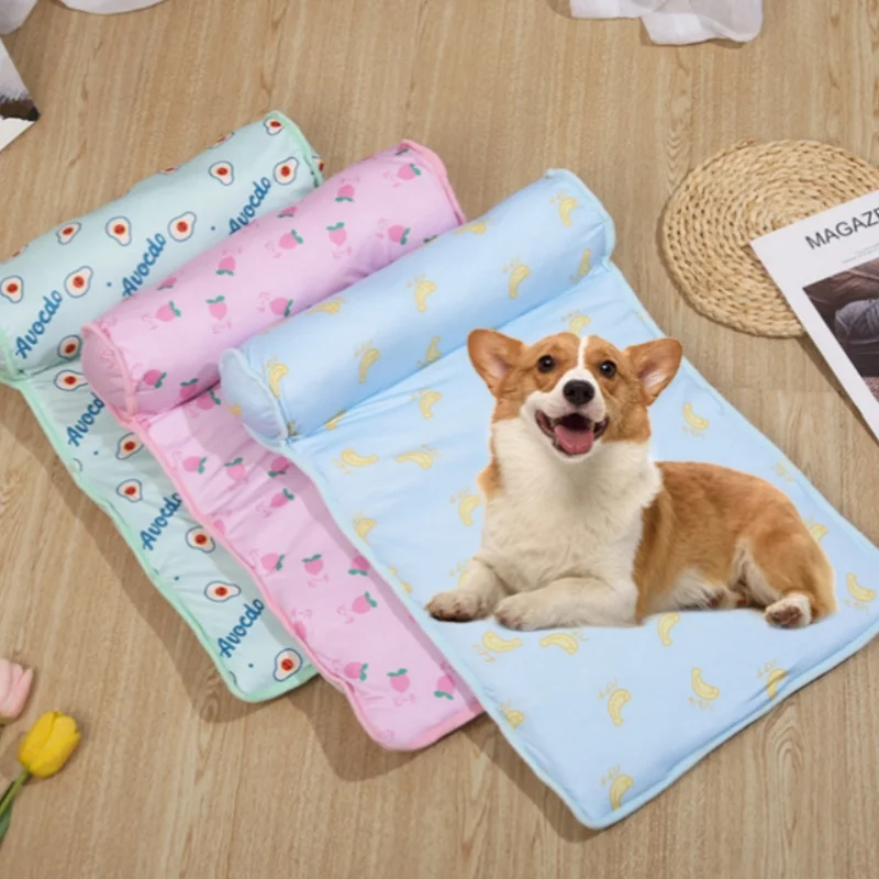 

Free Shipping Pet supplies cat bed ice cushion summer cooling anti-sunstroke cooler ice silk mat kennel cat kennel