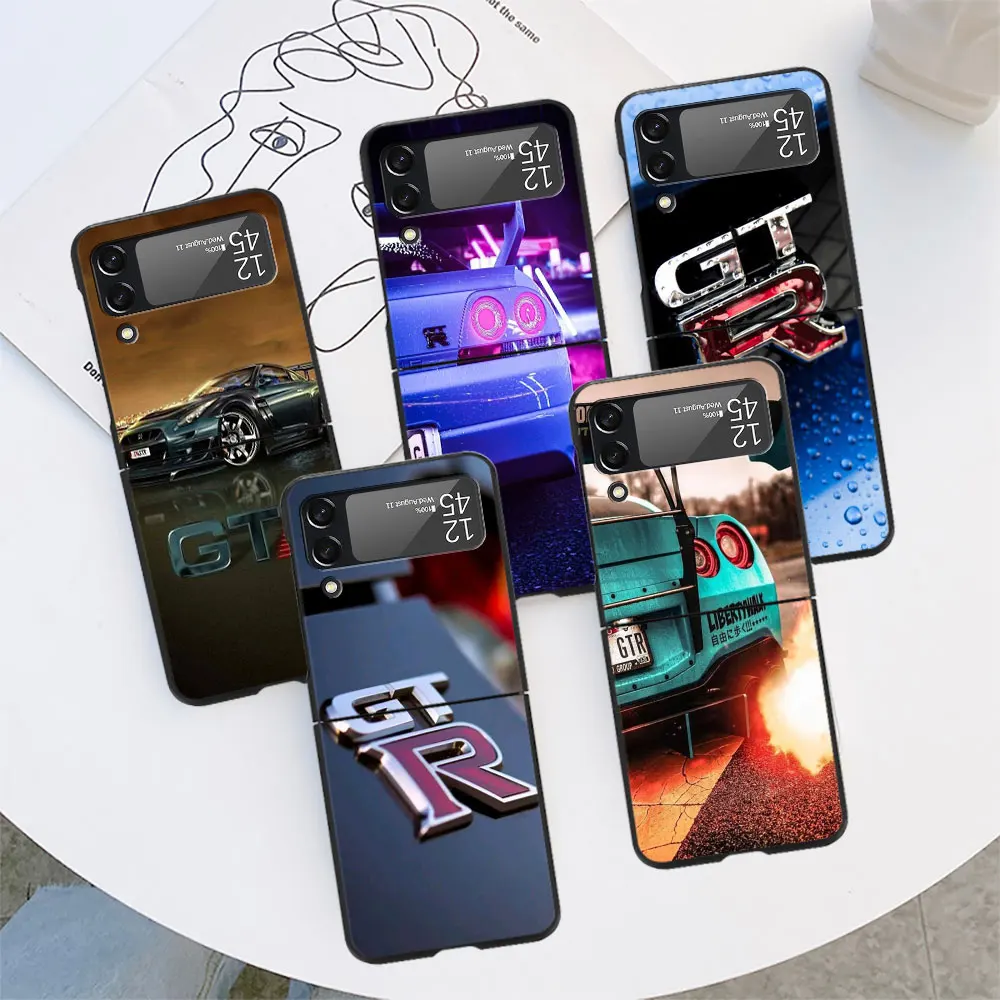 

Автомобильный крутой чехол Gtr для Samsung Galaxy Z Flip4 Flip3, флип-чехол с 3, 4 черными твердыми чехлами из поликарбоната, Zflip3, ZFlip4, чехол для сотового телефона