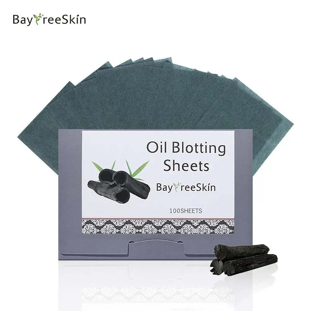 

100pcs Oil Blotting Sheets For Men Women Natural Bamboo Charcoal Facial Cleansing Absorbent Paper for Oily Skin