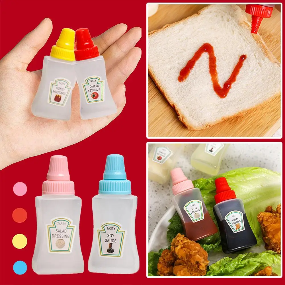 

Мини-бутылка для кетчупа в японском стиле, 1-4 шт., мини-диспенсер для специй, мед, горчица, сжимаемая модель, для офиса, барбекю, Sal P1H6