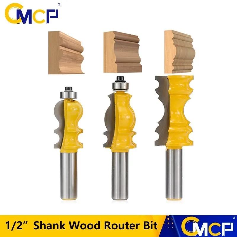 

CMCP 1/2 inch Wood Milling Cutter Casing & Base Molding Router Bit CNC Line knife Carbide Cutter for Woodworking Tools
