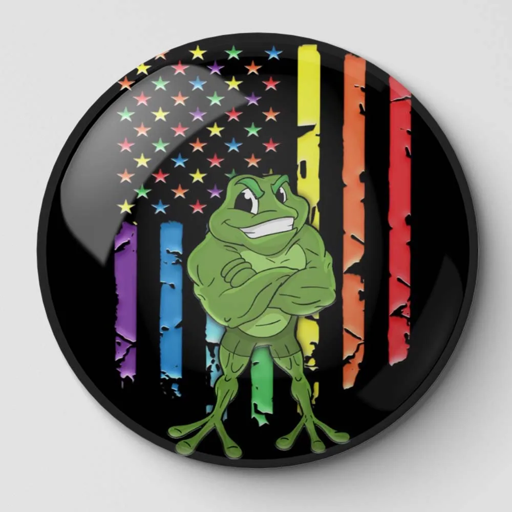 Гордость лягушки пансексуальный флаг они лягушка он мягкая булавка на пуговицах