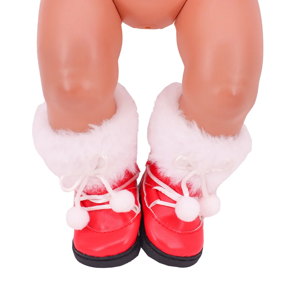 Doll Shoes Winter Plush Ankle Boots For 18 inch American Doll Girls 43 Cm New Born Baby Accessories,Our Generation Clothes Gifts images - 6
