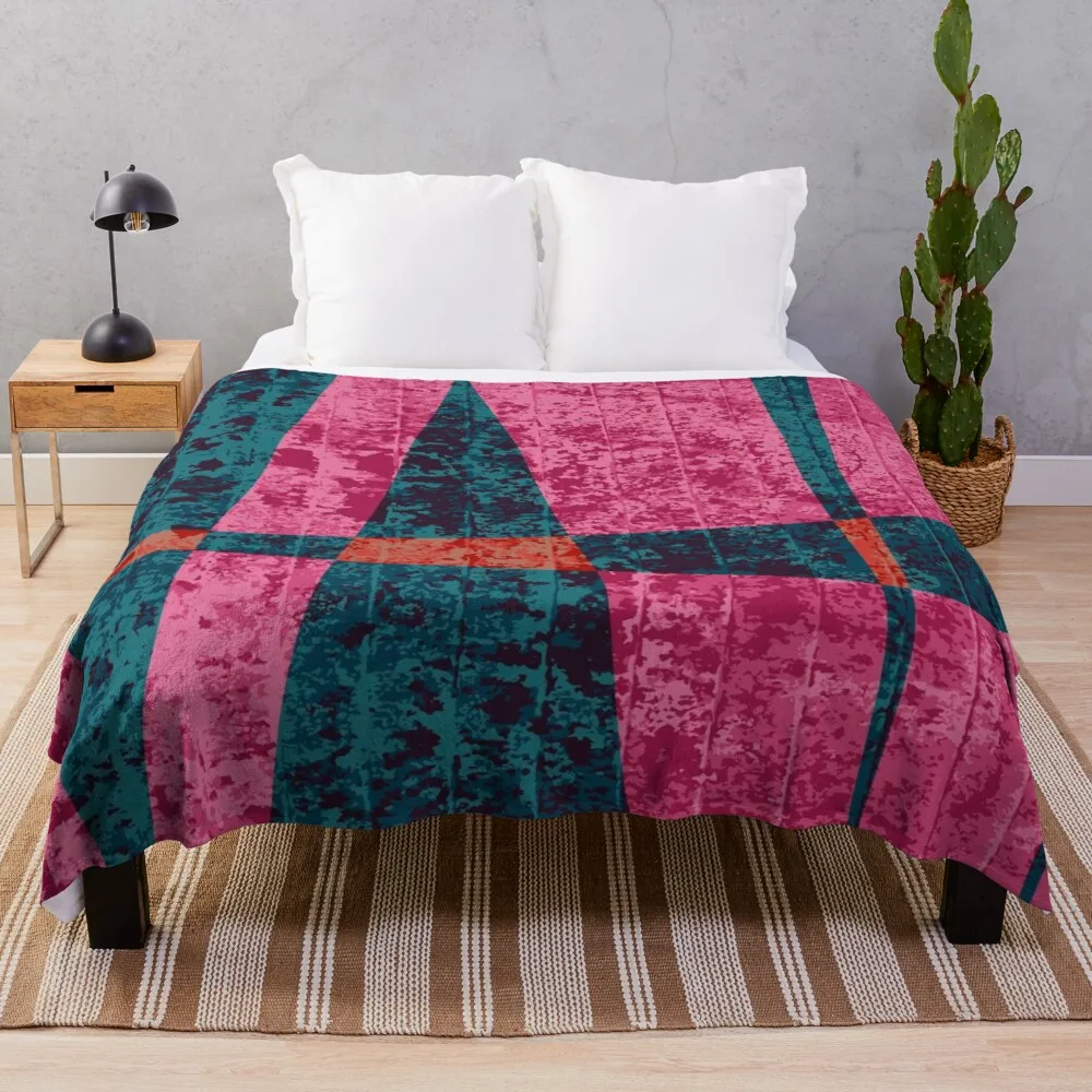 

Розовое и темно-синее Флисовое одеяло с абстрактным рисунком совы