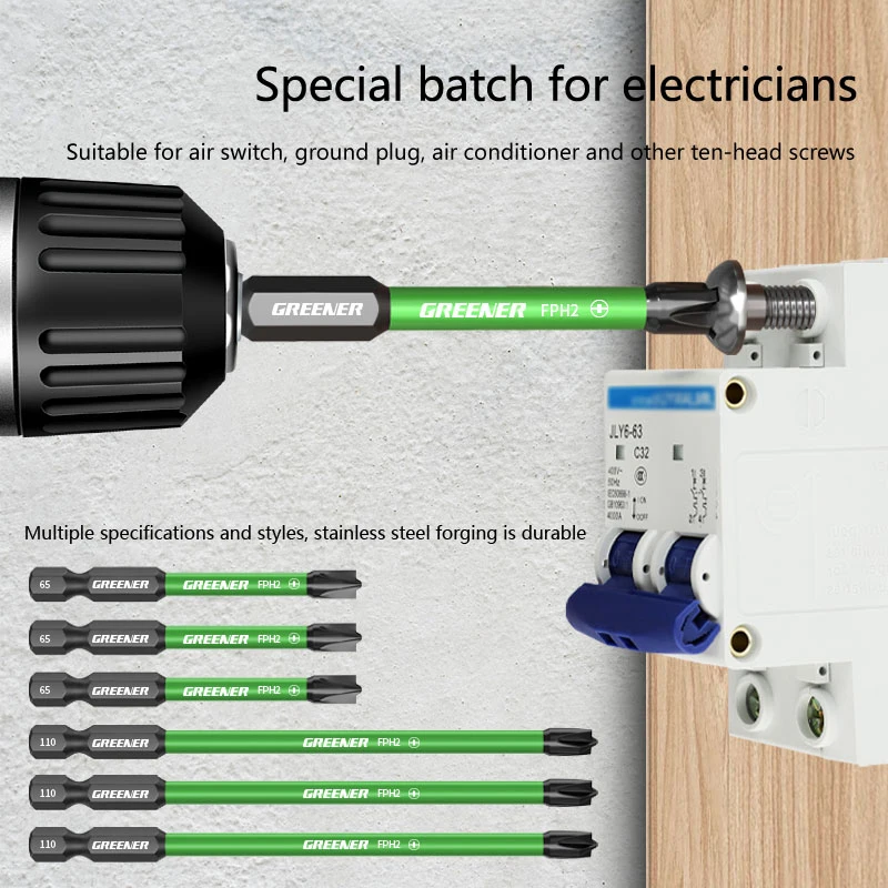 

Magnetic Steel Cross Socket Strong Hardness Special Forest Shaped Screwdriver Air Electrician Head Switch Tool High Greener