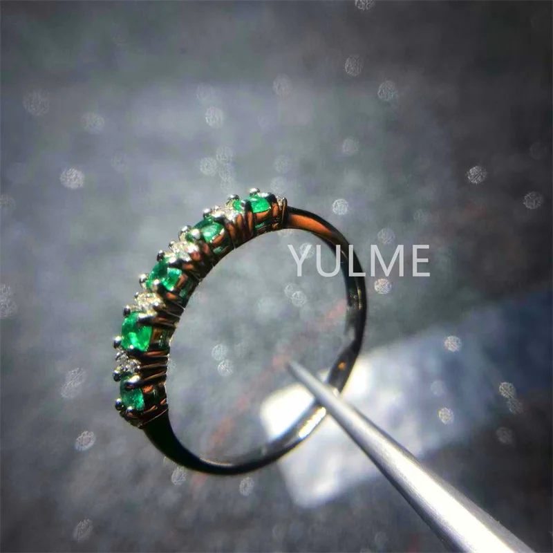 Горячая Распродажа стиль женское кольцо 925 серебро с натуральным изумрудом
