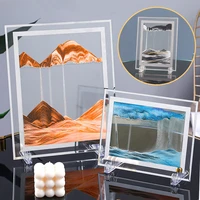 2022 moving sand frame flowing sand art picture glass sandscape in motion display 3d flowing sand painting gift home decor