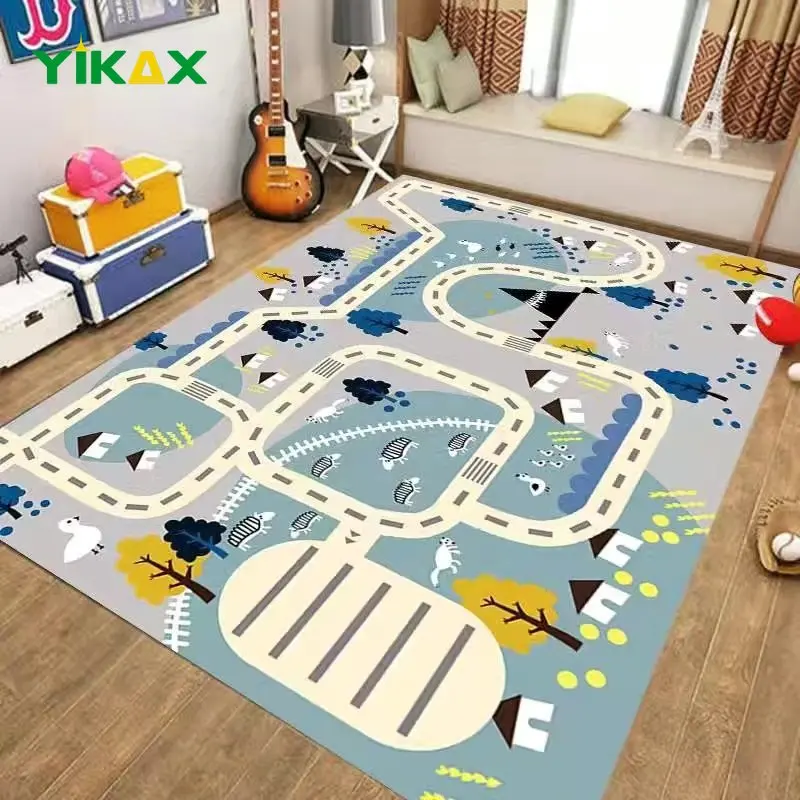 

City Traffic Maze Carpet Kids Climbing Crawling Mat Anti-slip Washable for Living Room Bedroom Hallway Home Decoration Area Rug