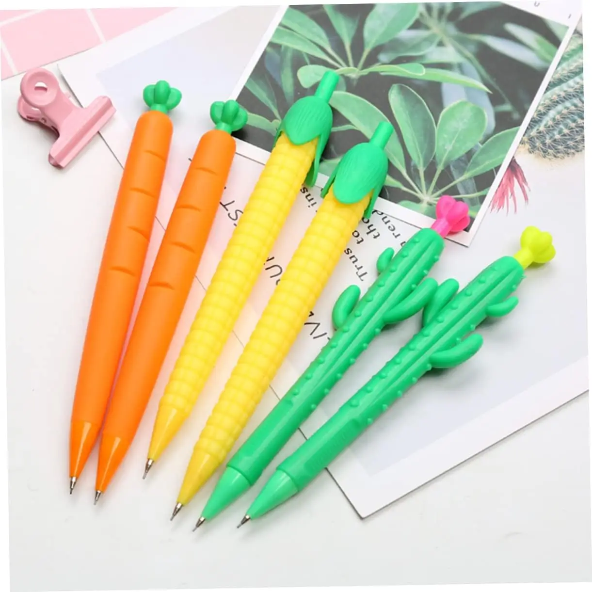 S Plastic Carrot Cactus Drawing Pencil Set Stationery Set