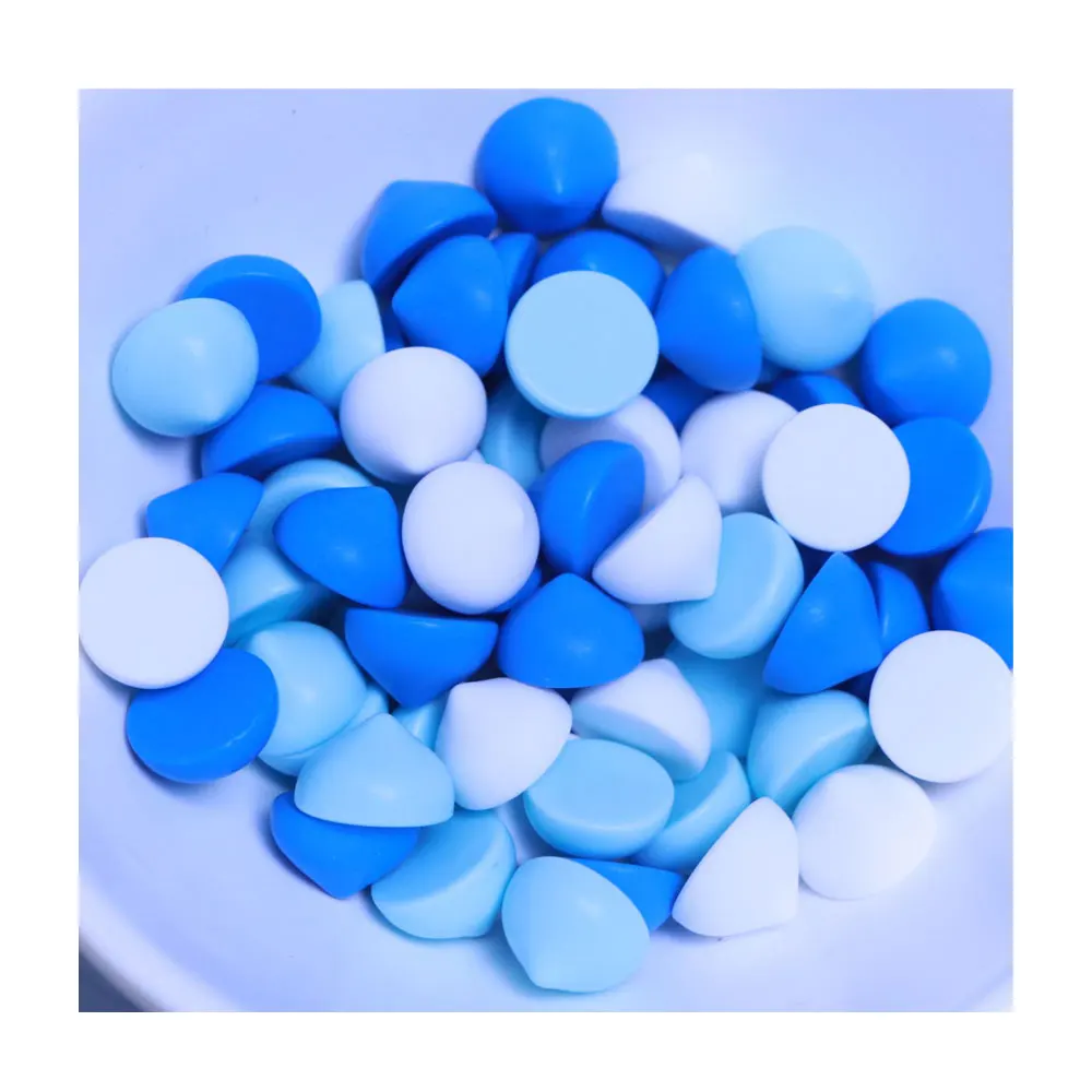 Милые пастельные чип кусочки из смолы) с плоским дном на не сужающемся книзу