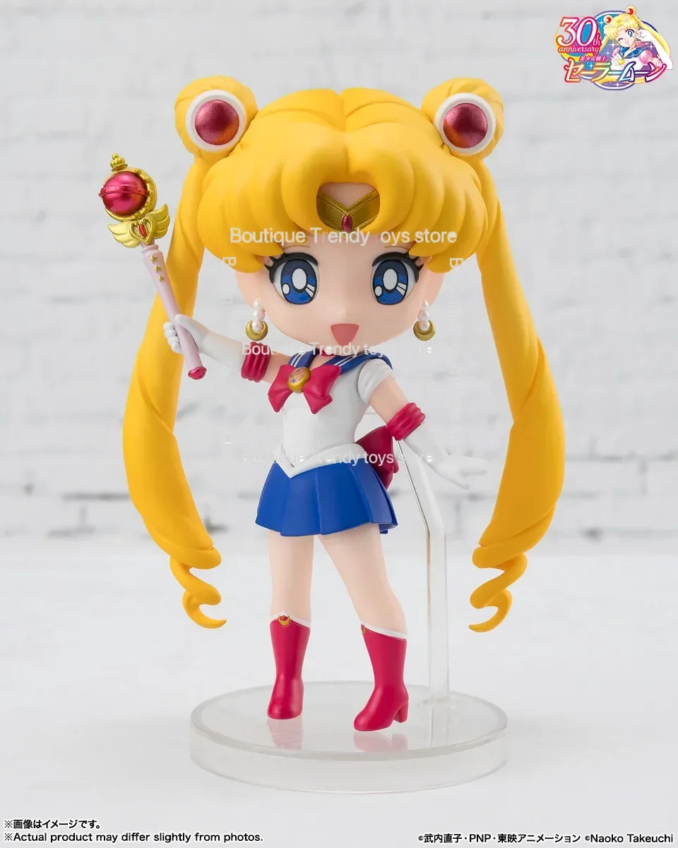 Фото Оригинальная фигурка Bandai Figuarts mini Black Lady Sailor Moon Crystal Star Compact Edition, аниме-фигурка из ПВХ, Q-версия, милая модель, игрушка №3