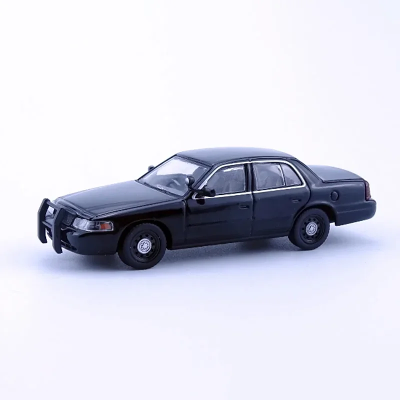 Фото Модель 596 в масштабе 1/64, Ford Crown Victoria CV, окрашенный на черный сплав, режим автомобиля для взрослых, классическая коллекция, подарок, игрушка для мальчика №1