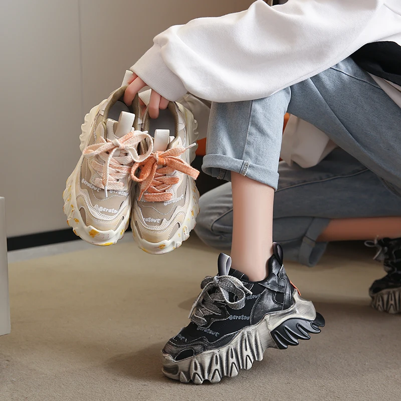 

2023 New Designer Platform Women's Sneakers Fashion Cool Outdoor Walking Shoes High Quality Brand Casual Female Vulcanized Shoes