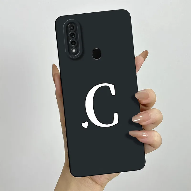For Oppo A31 Case OPPO 2020 Phone CPH2015 CPH2073 CPH2081 CPH2029 CPH2031 Cute Initial Letters Square Skin Matte Cover