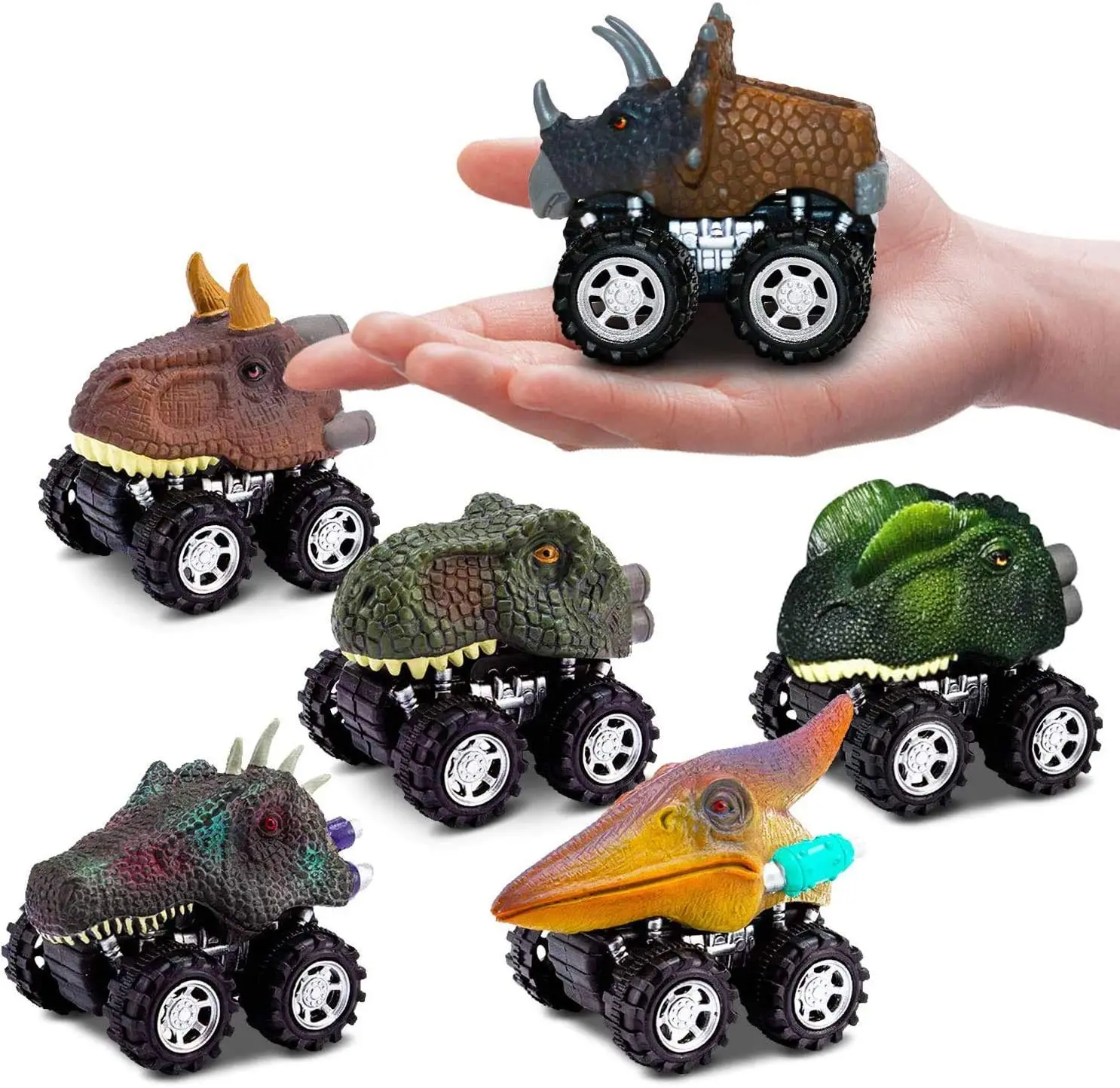 

6pcs Dinosaur Pull Back Vehicles Toys Hot Wheels Pull Back Car Christmas Easter Birthday Gifts for Boys Kids Dino Model Toy Cars