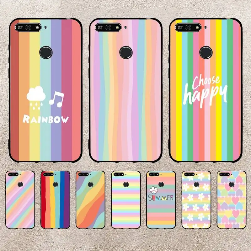 

Colorful Rainbow Stripe Phone Case For Xiaomi 11 10 12Spro A2 A2lite A1 9 9SE 8Lite 8explorer F1 Poco 12S Ultra Cove