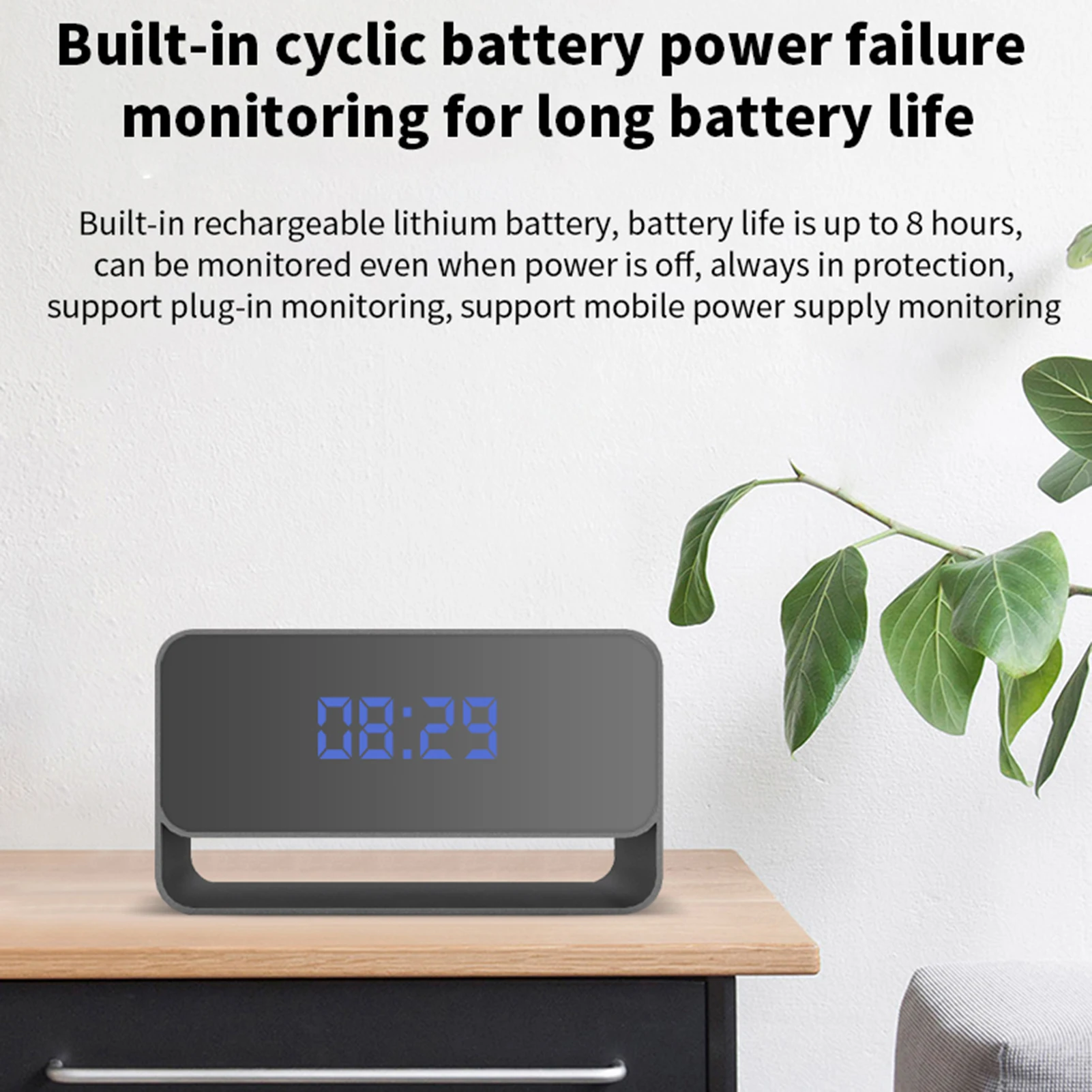 

Mini Camera Clock Wireless HD 1080P Wi-Fi Covert Surveillant Security Nanny Cam Alarm With Night Vision & Motion Detection
