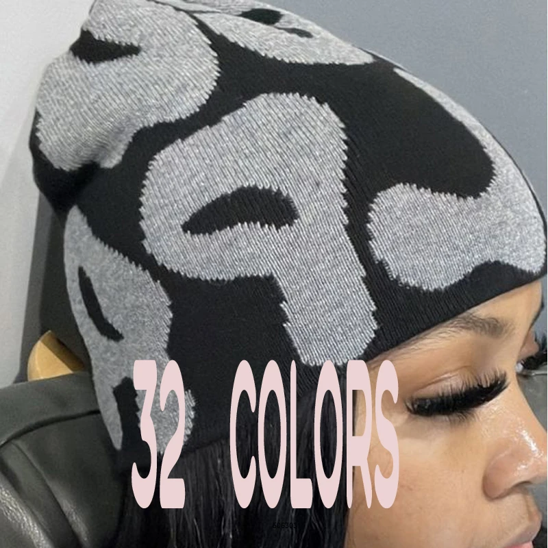 

32Color Mea Culpas Beanie Knitted hat Bonnet Y2k Beanies Mea Culpa Women's Cap Winter for Women Hats Accessories