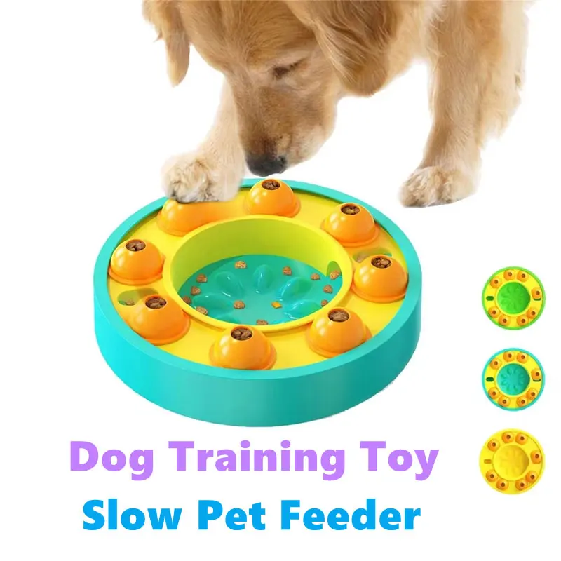 

Игрушки-головоломки для собак, диспенсер для медленного питания, нескользящий проигрыватель, многофункциональная миска для дрессировки питомцев, блюдо для еды, интерактивные игры, тренировка IQ