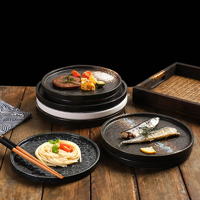 

Ceramic steak plate, creative pasta, Western pizza plate, simple stone plate, Japanese Restaurant plate
