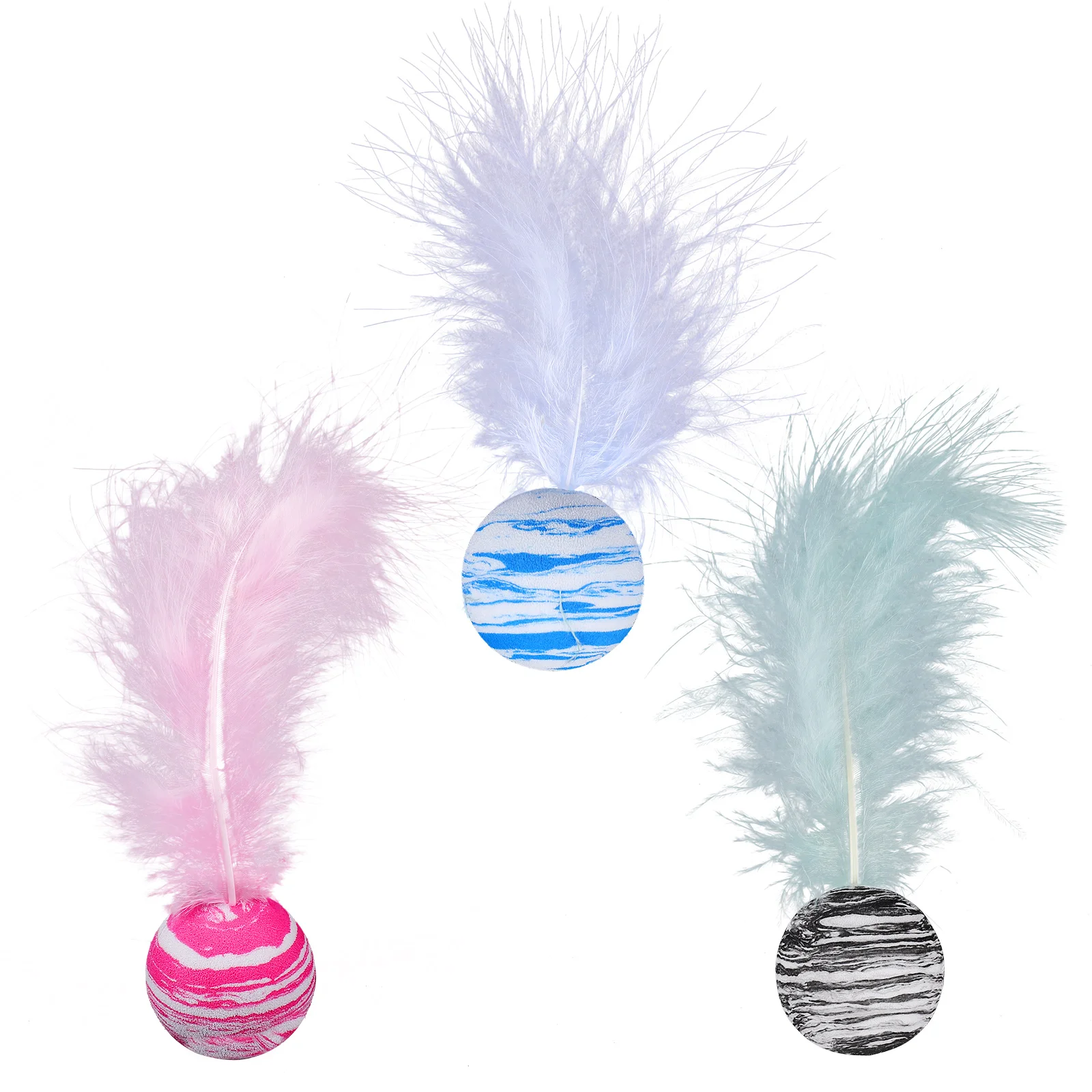 

Catballsinteractive Kitten Automatic Pet Chew Teaserpomchasing Indoor Teasing Fuzzy Playing Feathered Crinkle Cats Dogs