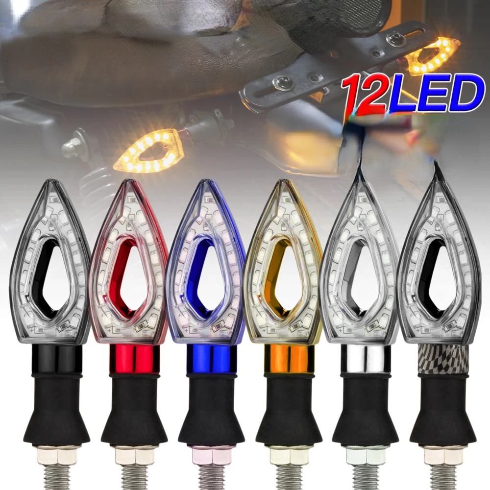 

Peach Heart Cutout LED Curved Turn Signal Lamp Universal 12V Indicator Corner Blinker Flasher Light Piscas de Intermitentes Moto