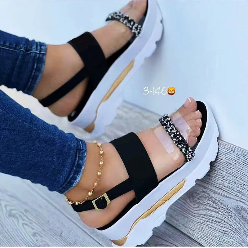 

Summer Fashion Platform Ladies Wedge Solid Color Female Sandals Flip Flops Outdoor Light Casual Woman's Roman Zapatos Para Mujer