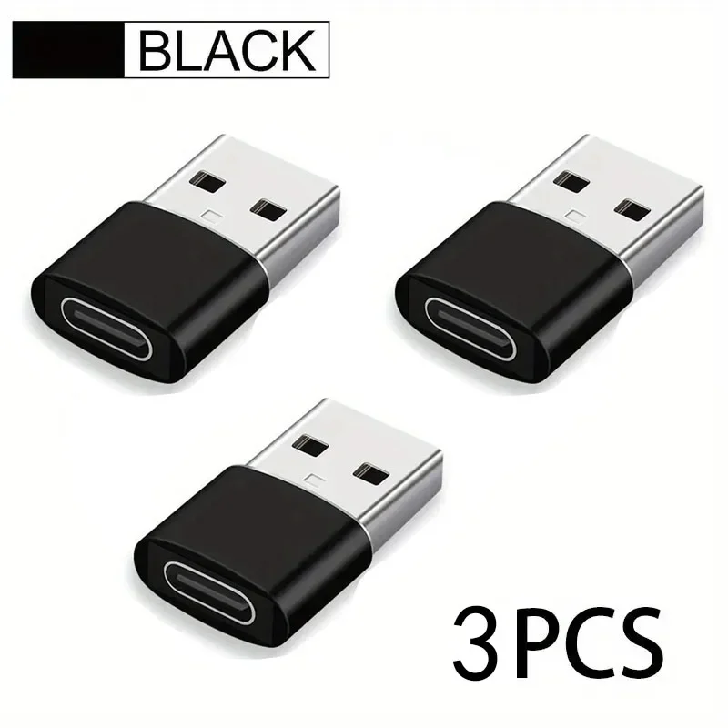 מתאם USB ל-USB C בשלושה חבילות, נקבה USB C לזכר USB טעינה מהירה מאוד וממיר OTG תואם ל-iPhone 15/14/13/12 P