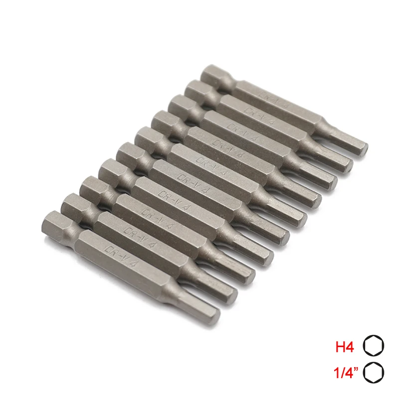 

10 шт. 1/4 шестигранным хвостовиком H2 H2.5 H3 H4 H5 H6 болты с шестигранной отвертки набор длиной 50 мм шестигранный ключ-дюймовые сверла для сверления, ремонта дома ручной инструмент