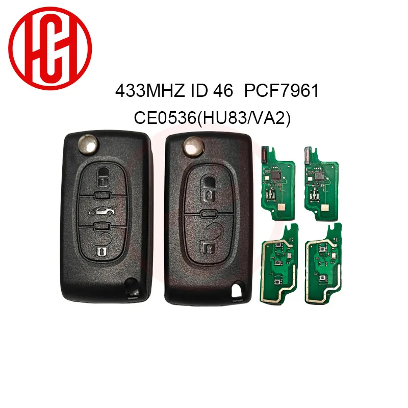 Фото ID46 чип 433 МГц ASK HU83 VA2 для Citroen C2 C3 C4 C5 C6 Xsara Berlingo для Peugeot 207 307 308 407 607 807 откидной дистанционный автомобильный ключ №1