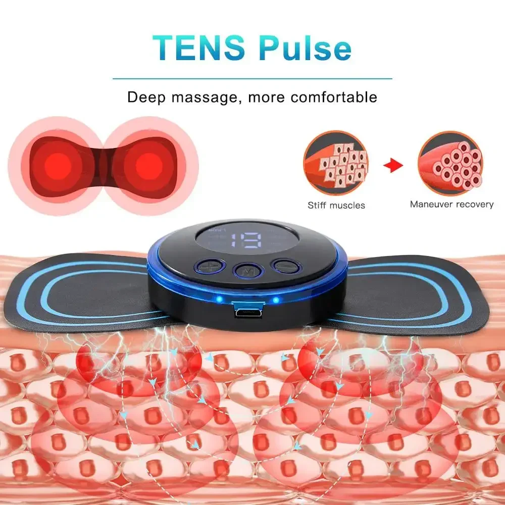 

Patch 1pc Relief Body Display 8 Portable Ems Massage Neck Rechargeable Mode Electric Lcd Back Relax Pain Massager Muscles Mini