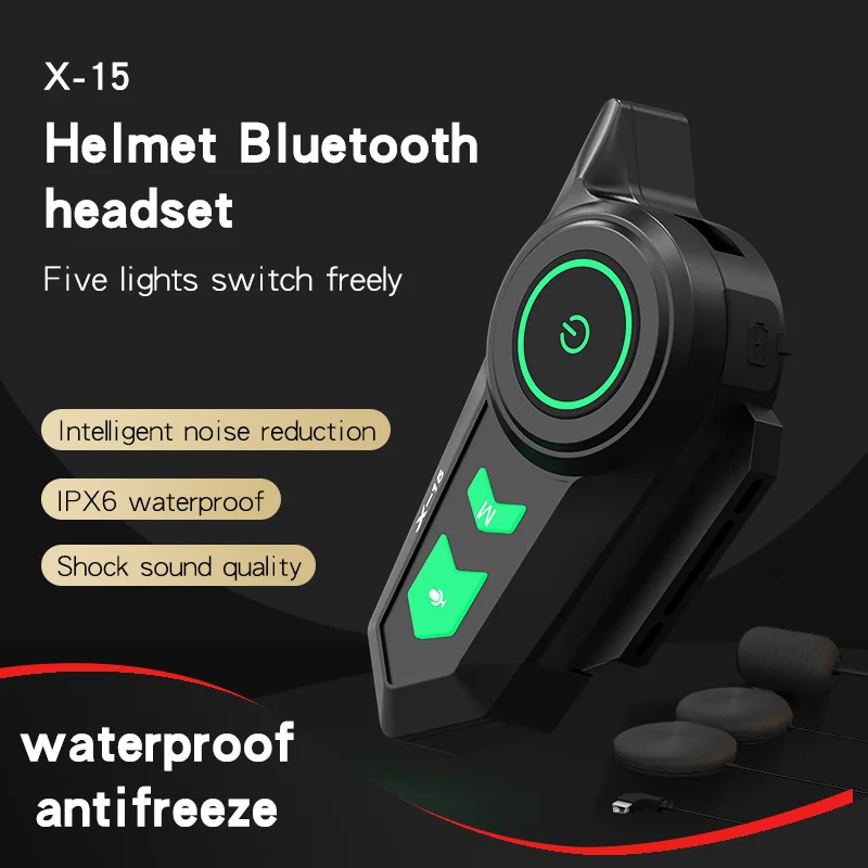 

Motorcycle Helmet Headset Stereo Bluetooth Hands Free Call IPX7 Waterproof 2800mAh With Tri-Color Ambient Light