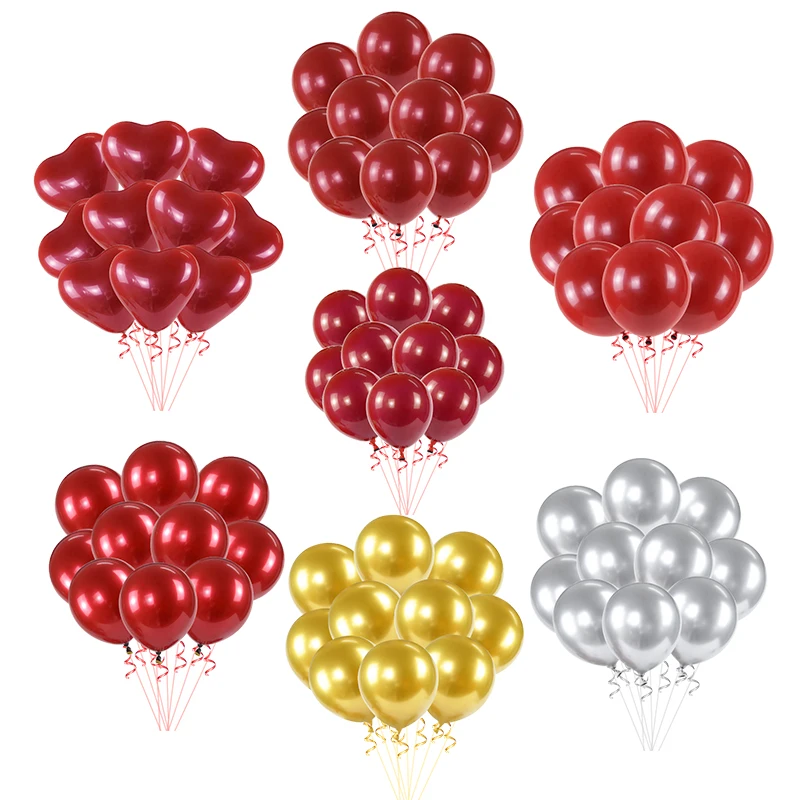 

Pearlescent Latex Balloons Gold Silver Red Birthday Party Valentine's Day Wedding Party Decoration Accessories Baby Shower Gifts
