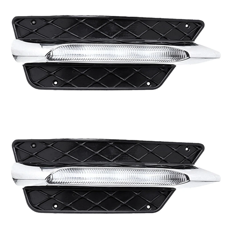 

2X DRL Front Bumper Grill Molding LED Fog Light Daytime Running Light Fog Lamp For Mercedes For Benz W204 2012-14 Right