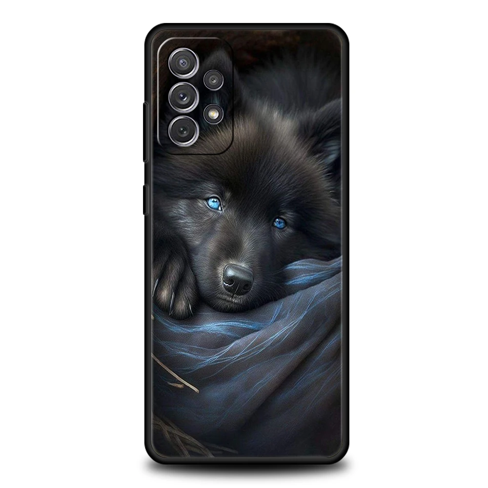 Чехол для телефона с изображением Луны ростоватого волка Samsung Galaxy A13 A22 A32 A33 A52 A72 A11